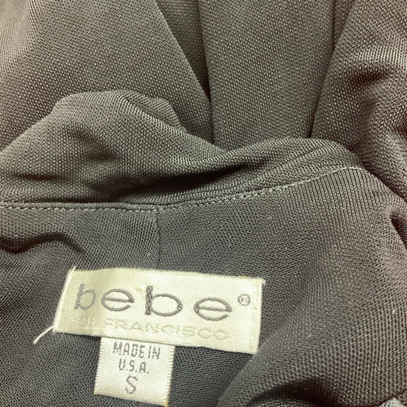 Vintage Y2K Bebe Black Maxi Cowl Slinky Dress S - Picture 5 of 6